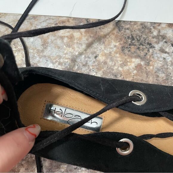 NWT Halogen Black Strappy Pointed Toe Flats - Picture 5 of 7